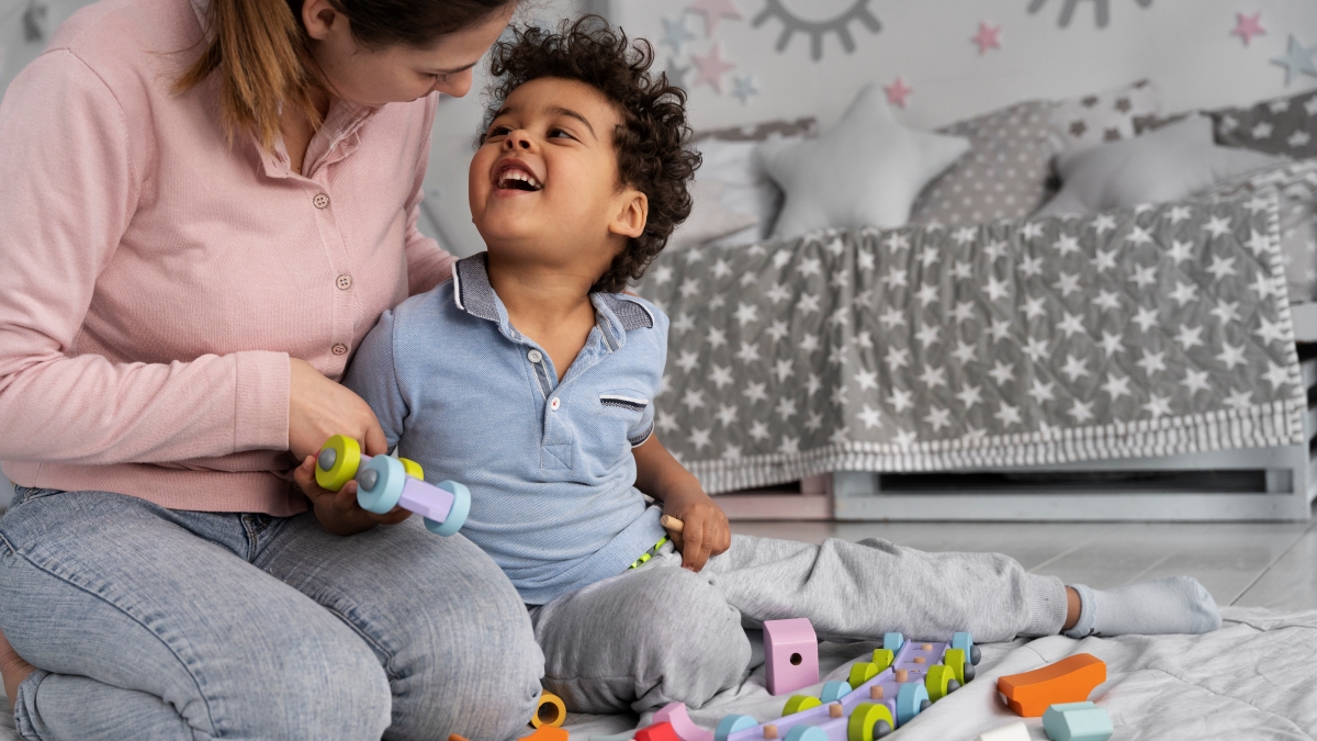child enjoying didactic game twonly